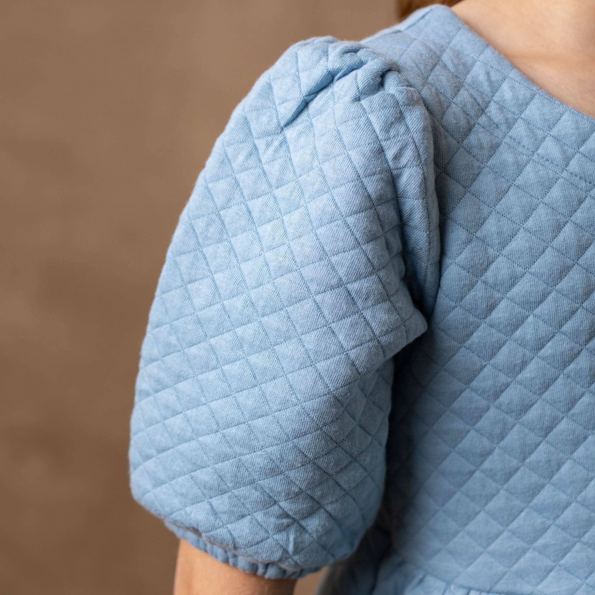 Image of Quilted Puff Sleeve Dress